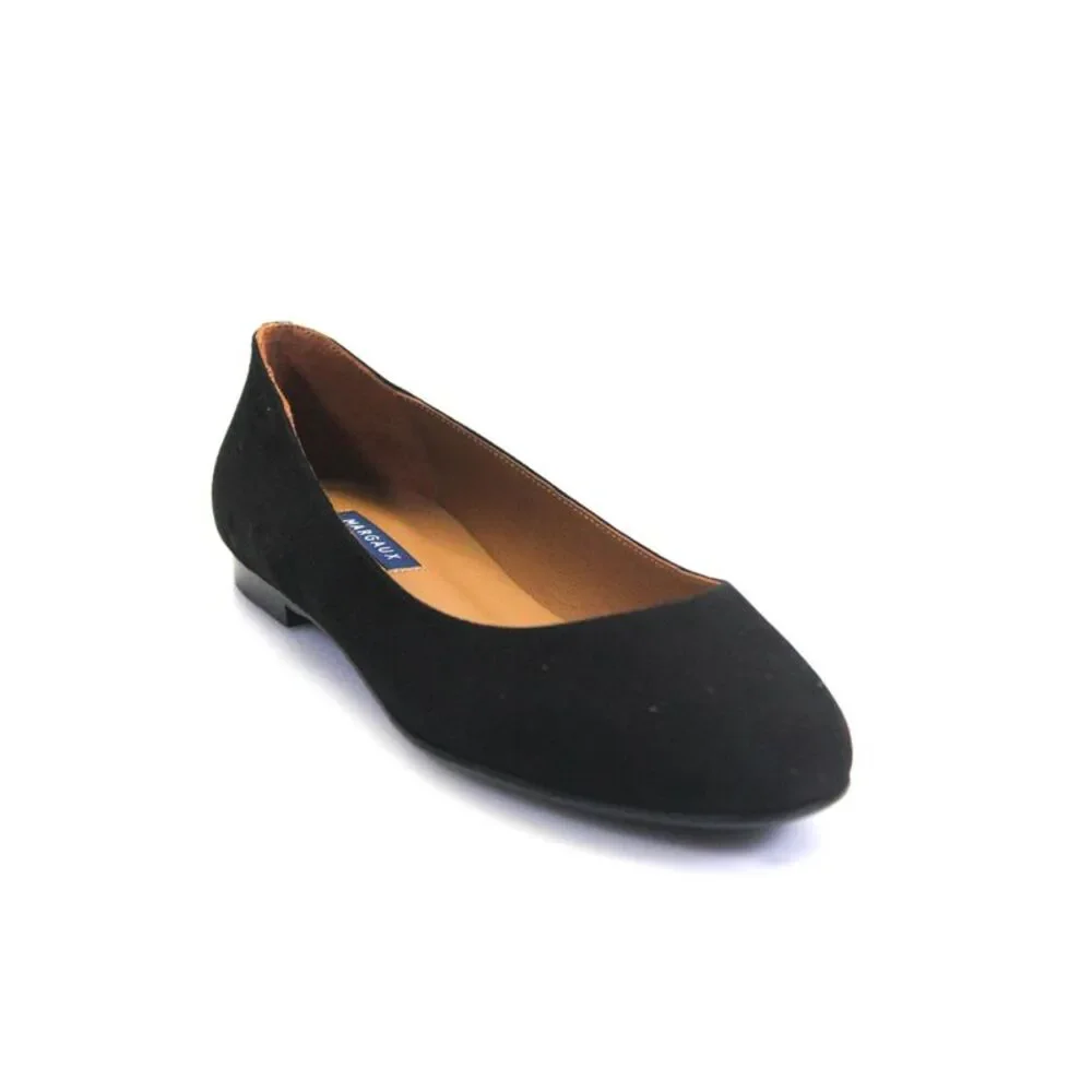 Margaux Womens The Classic Round Toe Ballet Flats Suede Black 40.5 10.5 Narrow